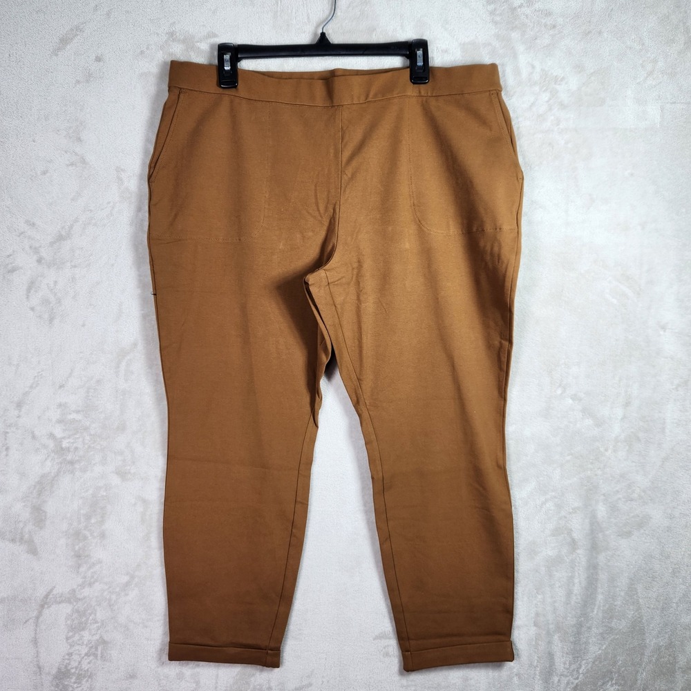 Susan‎ Graver Ankle Pant Womens XL Petite Rustic Bronze Stretch Slim Leg A607350